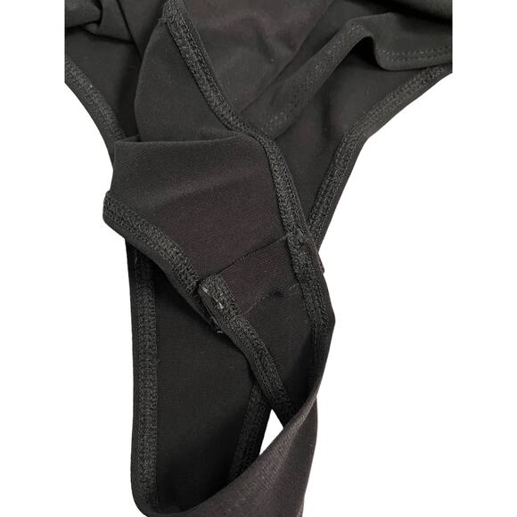 NOCTURNE Padded One Shoulder Velvet Bodysuit With Belt in Black Sz L - Picture 8 of 15